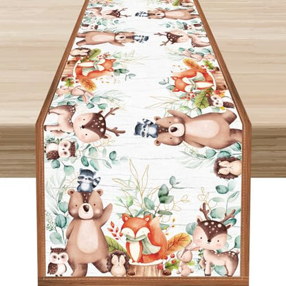 Rustic Woodland Table Runner - Animal-1 13x36 Inches Farmhouse Decor