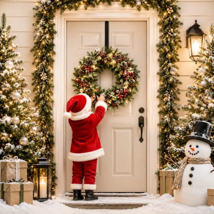 Adjustable Wreath Hanger for Front Door - 15-25 Inch Seasonal Decor Organizer