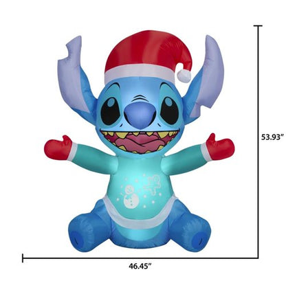 Christmas Inflatable Stitch Santa Hat Holiday Sweater 4.5 Foot Stitch Air-Blown Inflatable Blow Up - Comes with Tether Stakes, Rope, Power Supply and a Bonus Repair Patch
