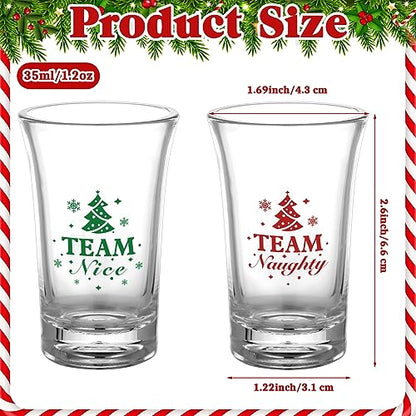 30 Pack Christmas Shot Glasses - Naughty Nice Party Cups, 1.2 oz Acrylic