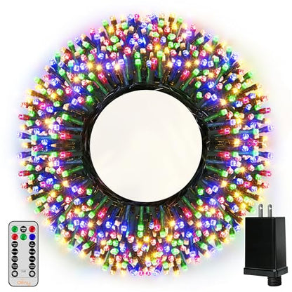 Outdoor Christmas String Lights 164ft 500 LED Multicolor Waterproof with Modes