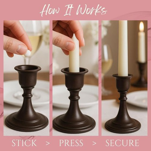 Biedermann & Sons Round Wax Candle Adapters - White 0.5 Inch Pellets | 2 Cards with 30 Dots