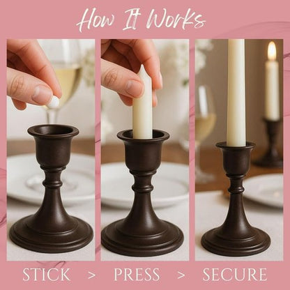 Biedermann & Sons Round Wax Candle Adapters - White 0.5 Inch Pellets | 2 Cards with 30 Dots