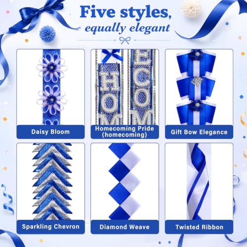 Homecoming Mum Braid Ribbons Set - Blue 30 Inch Craft Accessories