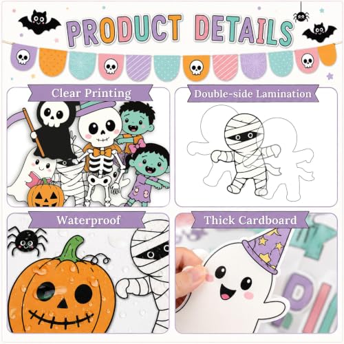 Halloween Classroom Bulletin Board Set Ghost Pumpkin Spider Decor