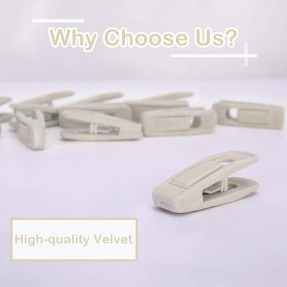Trgowaul Velvet Hangers - Durable Clips for Thin Pants | 20-Pack in Elegant Beige