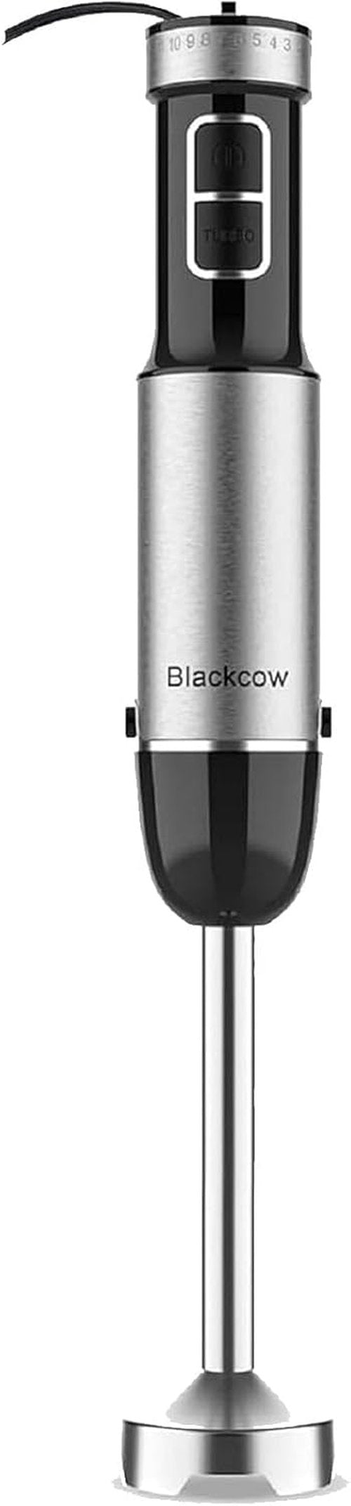 Blackcow Immersion Blender - 800W Electric Hand Blender with Titanium Alloy Blades | 12 Speeds & Turbo for Smoothies, Soups, and Baby Food