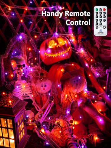Rechargeable Halloween Fairy Lights 16.4ft 50 LED Orange & Purple 2 Pack