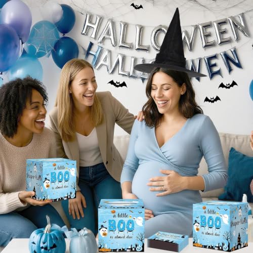 Halloween Baby Shower Diaper Raffle Box & Tickets - Ghost Pumpkin Bat Design