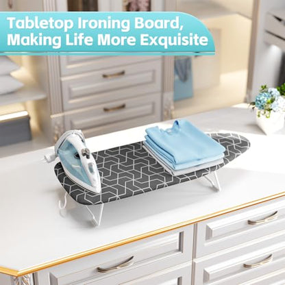 Charcoal Small Metal Mesh Tabletop Ironing Board for Dorm Apartment