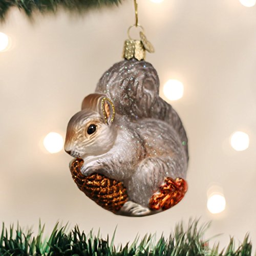 Old World Christmas Glass Squirrel Ornament for Christmas Tree - Handcrafted Holiday Decor - Wildlife Collection