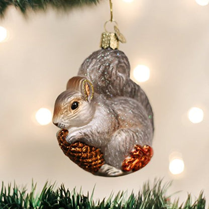 Old World Christmas Glass Squirrel Ornament for Christmas Tree - Handcrafted Holiday Decor - Wildlife Collection