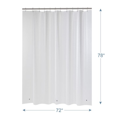 AmazerBath Shower Liner, 72x78 Plastic Frosted Shower Curtain Liner, PEVA Cute Shower Curtain Liners, Vinyl Waterproof Shower Curtain Liner with 3 Magnets, Lightweight Shower Curtains for Bathroom