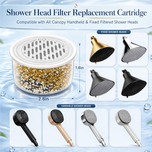 2 Pack Filter Replacement for Canopy Shower Heads - Transparent