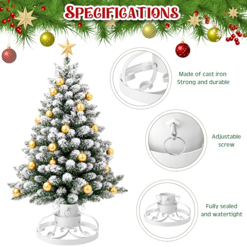 Christmas Tree Stand with Water Reservoir - White, Supports Trees Up to 8.5ft
