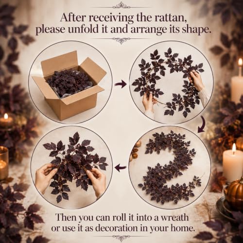 Fall Decorations 6FT Deep Plum Garland for Home & Holiday Decor