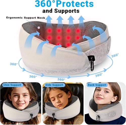 Travel Neck Pillow for Airplanes and Cars - Memory Foam Support for Long Flights