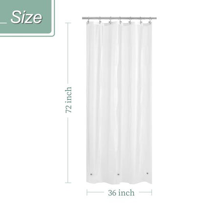 Mrs Awesome Stall Shower Curtain Liner 36x72, PEVA Plastic Shower Liner for Bathroom Lightweight & Waterproof, 36 x 72, Frost