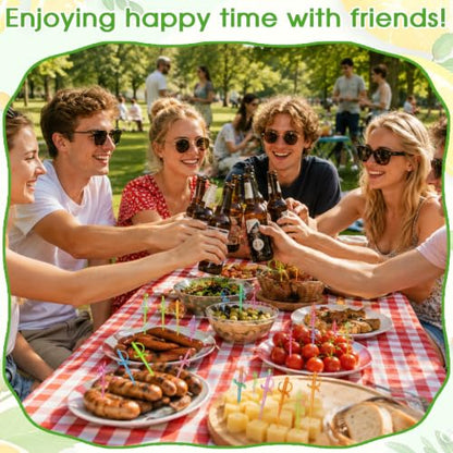 200 Pcs Colorful Cocktail Picks & Fruit Skewers for Party Food & Drinks