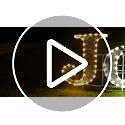 Lighted Christmas Joy Sign Decoration 3.8FT x 2FT Gold & White with Holly - LED Holiday Indoor Outdoor Decor