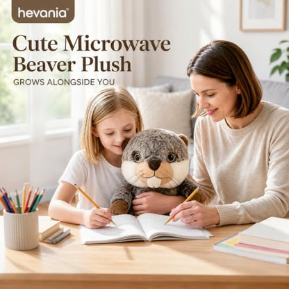 Large Weighted Beaver Plush Toy with Removable Heating Pad - 18 Inch Cozy Woodland Animal