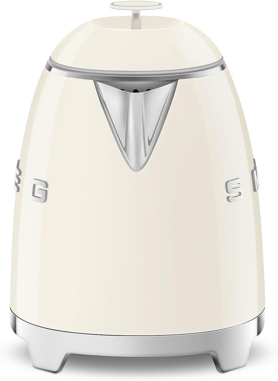 SMEG Mini 50's Retro Electric Kettle - 3 Cup Capacity, Double Wall Design, Cream Color