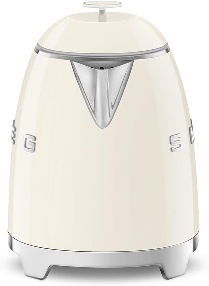 SMEG Mini 50's Retro Electric Kettle - 3 Cup Capacity, Double Wall Design, Cream Color