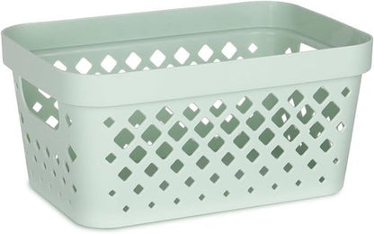 Glad Plastic Baskets - Set of 6 Organizing Bins for Pantry, Bathroom & Linen Closet - 1 Gallon, Sage