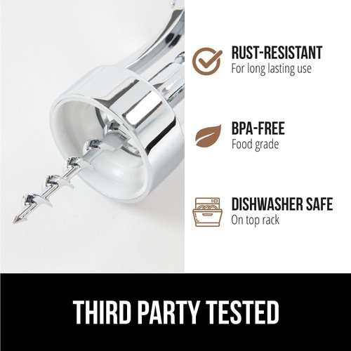 GORILLA GRIP Wine Opener - BPA-Free Zinc Alloy Wing Corkscrew | Easy to Use, Dishwasher Safe, Black