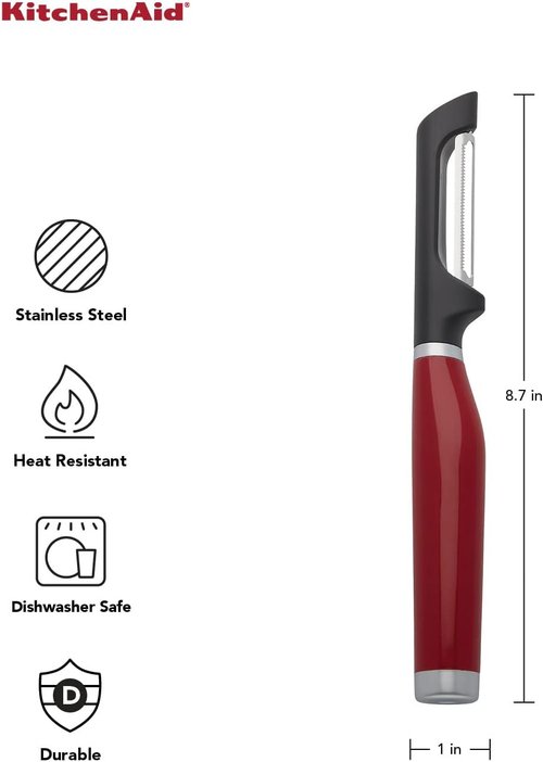KitchenAid Euro Peeler - Gourmet 8.7-Inch Design in Vibrant Red for Effortless Peeling