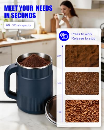 Blue Electric Grain Mill Grinder 500G Stainless Steel Flour Mill for Home Use