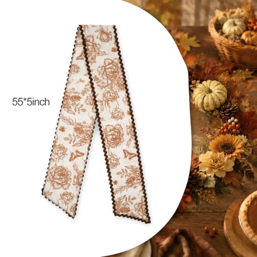 Fall Floral Wreath Sash for Front Door Decor Butterfly & Flower Design