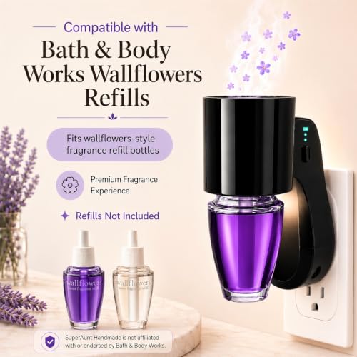 Black Wall Fragrance Plug with Night Light - 3 Intensity & Brightness Levels, 2 Pack