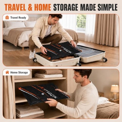 Rechargeable Vacuum Storage Bags 10-Pack Set with Portable Pump for Travel & Home