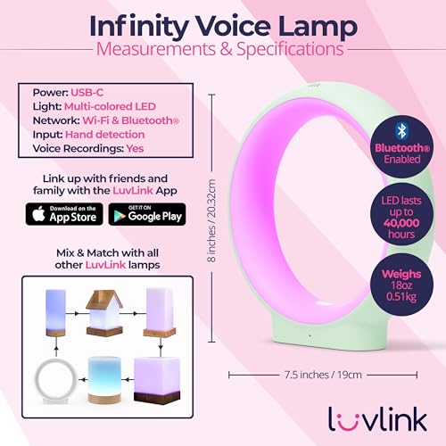 LuvLink Infinity Voice Lamp - Send Sounds & Color, Mint, Single