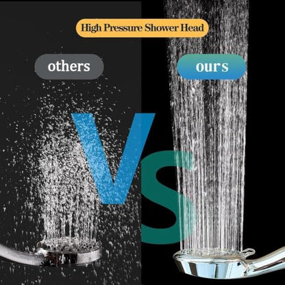 High Pressure 8-Mode Handheld Shower Head with 60" Hose & Adjustable Bracket