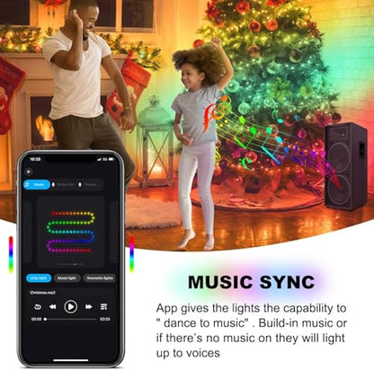 Smart LED Christmas Tree String Lights with Ring App Control - 400 LEDs, Indoor Outdoor, Multicolor or Warm White
