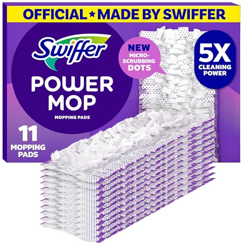 Swiffer PowerMop Multi-Surface Mopping Pad Refills for Floor Cleaning, 11 Count