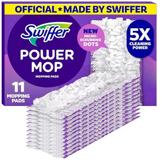 Swiffer PowerMop Multi-Surface Mopping Pad Refills for Floor Cleaning, 11 Count