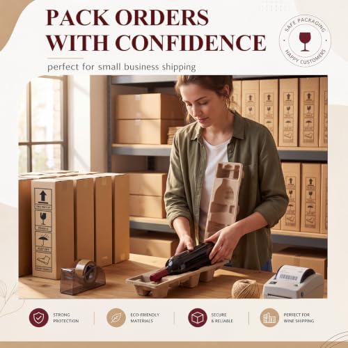 6-Pack Wine Bottle Shipping Boxes with Protective Tray - 16 x 5 Inches