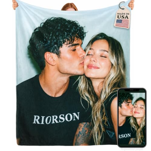 Bemaystar Personalized Photo Blanket - Custom Soft Flannel Fleece Throw with Text - Ships Next Day