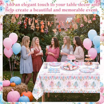 Fall Gender Reveal Party Supplies Set for 50 Guests - Pink & Blue Decoration