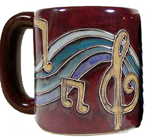16 oz Musical Notes Ceramic Mug - Handcrafted Coffee Cup