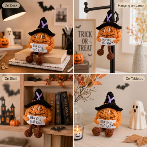 Halloween Crochet Pumpkin Boo Basket Stuffer - Funny Gnome Gift for Women & Men
