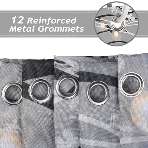 Christmas Snowman Shower Curtain - 72x72 Inch Silver Grey Holiday Bathroom Decor - Variation of Christmas Snowman / 72W x 72L