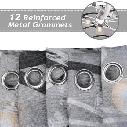 Christmas Snowman Shower Curtain - 72x72 Inch Silver Grey Holiday Bathroom Decor - Variation of Christmas Snowman / 72W x 72L