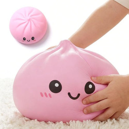 Giant Dumpling Squishy - Jumbo Soft Slow Rising Stress Ball for Adults | Extra Large Pink Fidget Toy