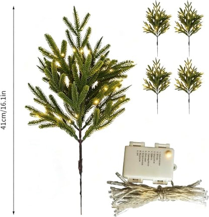 Twinkling Enchanted Evergreen Pine Tree with Lights - 5 Pieces