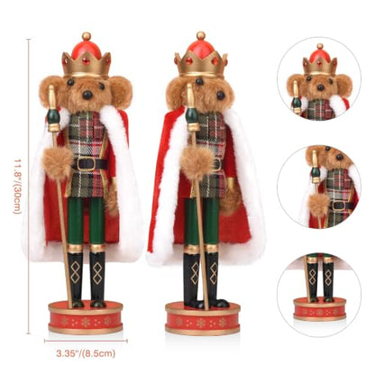 Hand-Painted Wooden Nutcracker King Christmas Decor - Regal Festive Figure