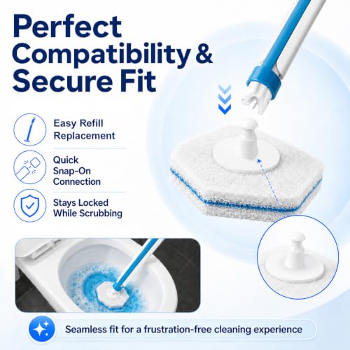 Disposable Toilet Brush Set with 2 Holders & 60 Refills - 2 Pack